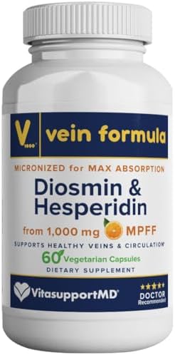 Fórmula de Venas Diosmina Hesperidina 1000mg, Mezcla de Bioflavonoides Micronizados para la Circulación y Soporte Venoso, 60 Cápsulas - imagen 1