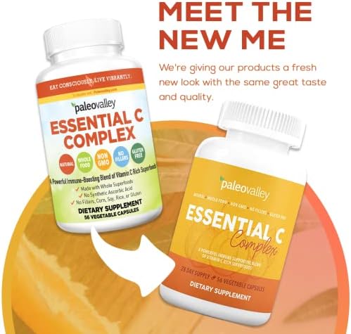 Paleovalley Essential C Complex - Suplemento de Vitamina C para Inmunidad - 1 Paquete, 450mg - Superalimentos Orgánicos: Cereza Acerola, Camu Camu, - imagen 3
