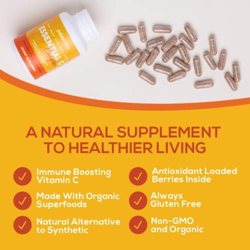 Paleovalley Essential C Complex - Suplemento de Vitamina C para Inmunidad - 1 Paquete, 450mg - Superalimentos Orgánicos: Cereza Acerola, Camu Camu, - imagen 5