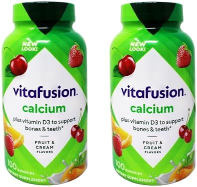 Gomitas VitaFusion de Calcio 500 mg, Suplemento Dietético, Sabores Frutales y de Crema - 100 piezas, Paquete de 2 - imagen 1