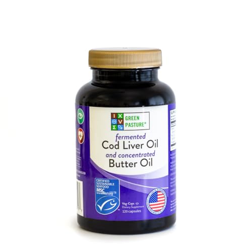 Aceite de Hígado de Bacalao Fermentado y Mezcla de Aceite de Mantequilla Green Pasture - Bacalao Salvaje de Alaska, Vitaminas A y D, Omega 3-6-9, - imagen 1