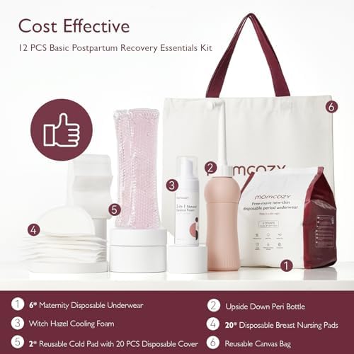 Kit Esencial para Recuperación Postparto Momcozy, Incluye Ropa Interior Desechable, Almohadillas para Pezones, Botella Peri y Más - imagen 2