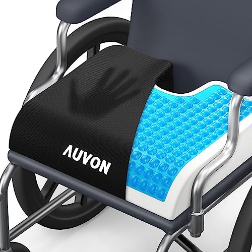 Cojín de Silla de Ruedas AUVON de Gel, Alivia Ciática, Espalda, Coccix, Úlceras y Lesiones por Presión, Cojín Ergonómico con Tela Impermeable y Funda - imagen 1