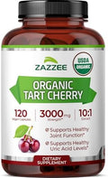 Zazzee Extracto de Cereza Ácida Orgánica 10:1, 120 Cápsulas Veganas, Suministro para 4 Meses, Suplemento Herbal Antioxidante Natural, Hecho en EE. UU. - imagen 1