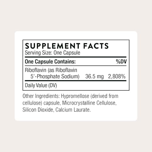 THORNE - Riboflavina 5'-Fosfato - Suplemento Bioactivo de Vitamina B2 para Soporte de Metilación - 60 Cápsulas Sin Gluten, Lácteos ni Soja - imagen 2