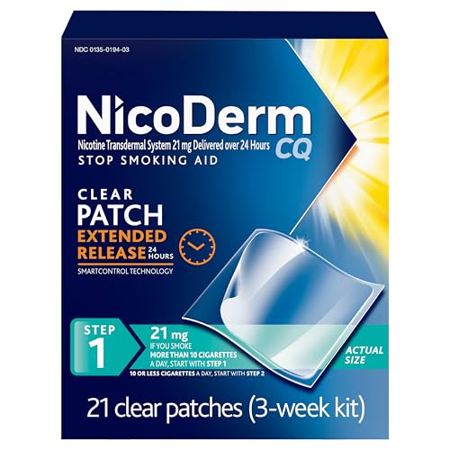 Parches de Nicotina NicoDerm CQ 21 mg, Paso 1 - 21 Piezas con Programa de Apoyo - imagen 1