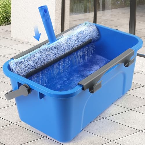 Kit de Limpieza de Ventanas con Cubeta de 3 Galones, Limpiaparabrisas de 14 y Fregador de 15, Mango Largo de 61, Herramienta Profesional para Uso en - imagen 6