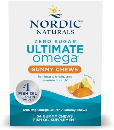 Gomitas Nordic Naturals Zero Azúcar Ultimate Omega - Frutas Tropicales - 54 Gomitas - No GMO - Bienestar Óptimo - 27 Porciones - imagen 1