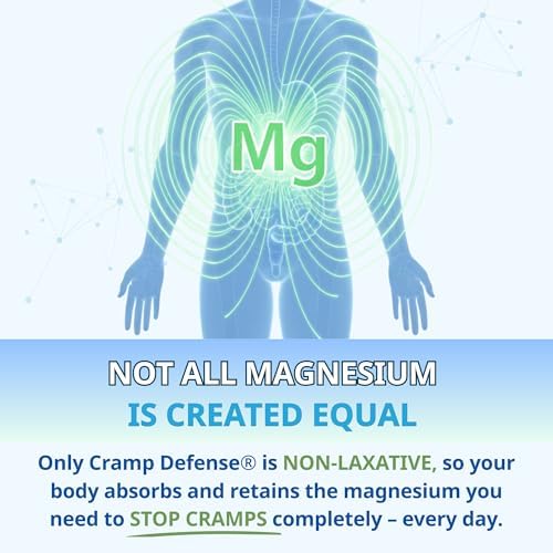 Píldoras Cramp Defense® para calambres musculares, alivio día y noche. Suplemento de magnesio, 3-6 meses de suministro. Fórmula orgánica no laxante - imagen 3
