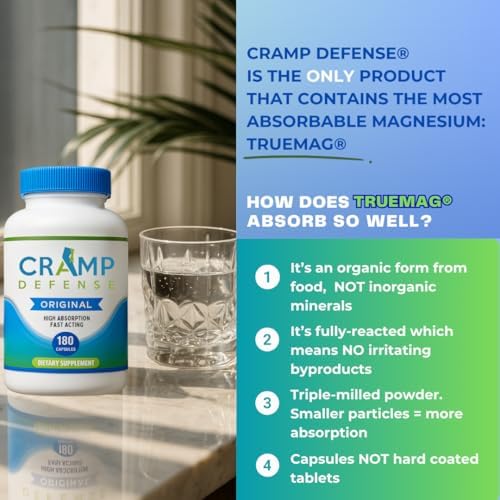 Píldoras Cramp Defense® para calambres musculares, alivio día y noche. Suplemento de magnesio, 3-6 meses de suministro. Fórmula orgánica no laxante - imagen 6