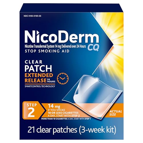 Parches de Nicotina NicoDerm CQ para Dejar de Fumar con Programa de Apoyo Conductual, 14mg, Paso 2 - 21 Piezas - imagen 1