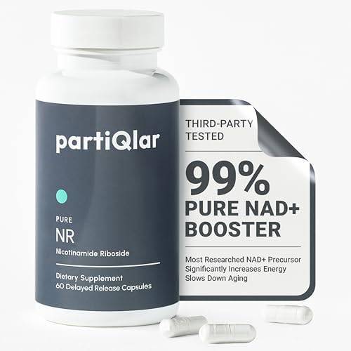Suplemento partiQlar NR - Cápsulas de Nicotinamida Ribósido de Alta Pureza - Aumentador de NAD+ para Antienvejecimiento, Energía Celular y Reparación - imagen 1
