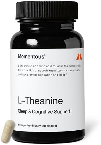 Suplemento de L-Teanina Momentous - Cápsulas de 200 mg para Promover Relajación y Concentración - Certificado NSF para Deporte - Sin GMO ni Gluten - - imagen 1