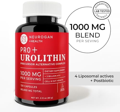 Cápsulas Neurogan Precursor Urolithin Pro+ – Soporte Mitochondrial y Energético, 1000 mg – Extracto Liposomal de Granada, CoQ10, Spermidina y PQQ – - imagen 2