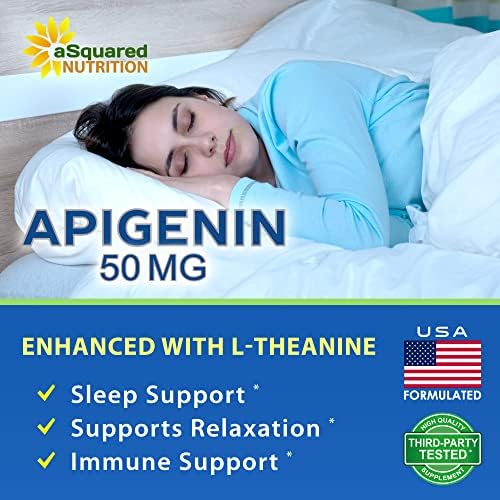 Suplemento de Apigenina aSquared Nutrition 50mg y L-Teanina 200mg - 120 Cápsulas - Pastillas para Dormir y Relajarse - Extracto Natural de - imagen 3