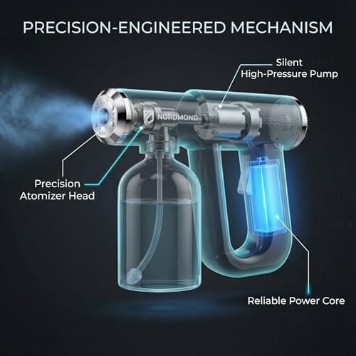 Máquina Desinfectante Original - Pulverizador Profesional Sanitizante - Atomizador ULV y Pistola de Vapor Nano - Pistola de Spray Recargable con Luz - imagen 3