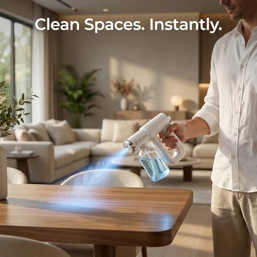 Máquina Desinfectante Original - Pulverizador Profesional Sanitizante - Atomizador ULV y Pistola de Vapor Nano - Pistola de Spray Recargable con Luz - imagen 4