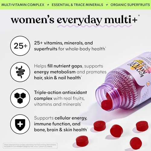 Gomitas Multivitamínicas Lemme para Mujeres, Soporte Nutricional Diario con Vitaminas A, C, D, E, Biotina, Ácido Fólico, Zinc e Inositol, Salud Ósea, - imagen 2