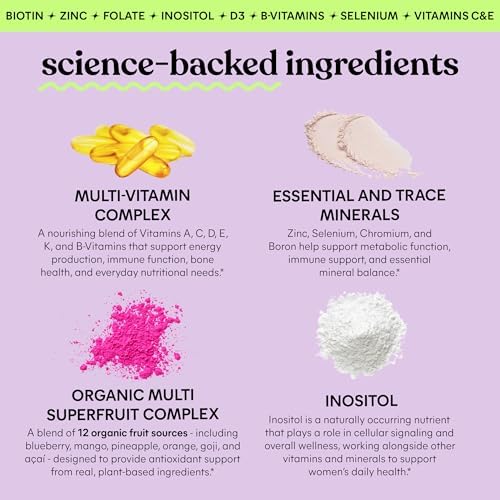 Gomitas Multivitamínicas Lemme para Mujeres, Soporte Nutricional Diario con Vitaminas A, C, D, E, Biotina, Ácido Fólico, Zinc e Inositol, Salud Ósea, - imagen 3