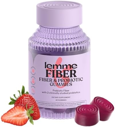 Gomitas Lemme de Fibra y Probióticos para Adultos, Sabor Fresa Sin Azúcar, 4g de Fibra Prebiótica y Probióticos Estudiados, (60 Unidades) - imagen 1