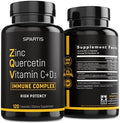 Suplemento de Zinc Quercetina 500mg con Vitamina C, D3 y Bromelina - Apoyo Inmunológico de Alta Potencia ZQV de SPARTIS (1 Botella de 120 Cápsulas) - imagen 1