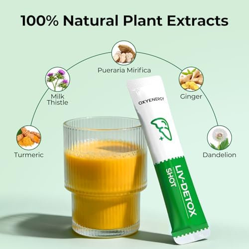 OxyEnergy Detox y Reparación del Hígado, Suplemento Vegetal de Cardo Mariano con Cúrcuma, Jengibre y Diente de León, 30 Paquetes, Sin Gluten - imagen 2
