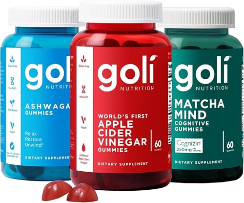 Trío Favoritos Goli: Suplementos de Ashwagandha KSM-66, Vinagre de Manzana y Matcha Mind con Cognizin, Vitaminas D2 y B12 - imagen 3