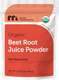 Micro Ingredients Polvo de Jugo de Remolacha Orgánica, 1 Libra | Suplemento de Remolacha Cruda, Soluble en Agua | Mezcla para Batidos y Recetas | No - imagen 1