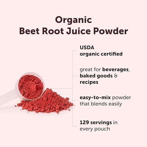 Micro Ingredients Polvo de Jugo de Remolacha Orgánica, 1 Libra | Suplemento de Remolacha Cruda, Soluble en Agua | Mezcla para Batidos y Recetas | No - imagen 3