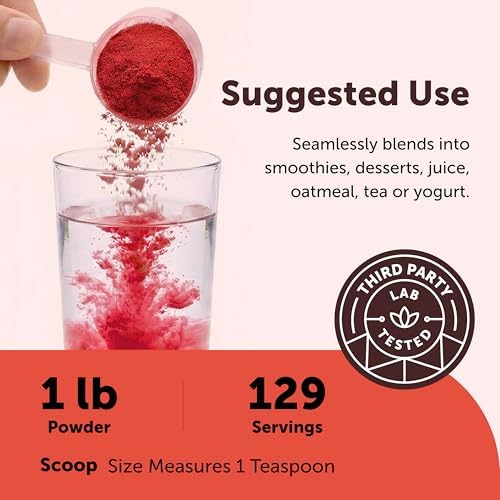 Micro Ingredients Polvo de Jugo de Remolacha Orgánica, 1 Libra | Suplemento de Remolacha Cruda, Soluble en Agua | Mezcla para Batidos y Recetas | No - imagen 4