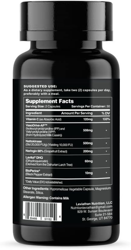 Leviathan Nutrition Hemo Flow | Suplemento con Nattokinasa para Aumentar Óxido Nítrico - imagen 3