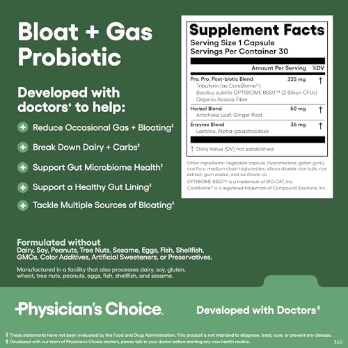 Paquete Gut Guardian de Physician's CHOICE: Soporte Avanzado para la Digestión y la Hinchazón con 60 Mil Millones de Probióticos, Enzimas Digestivas - imagen 5