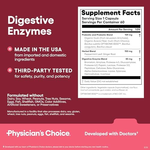 Paquete Gut Guardian de Physician's CHOICE: Soporte Avanzado para la Digestión y la Hinchazón con 60 Mil Millones de Probióticos, Enzimas Digestivas - imagen 6