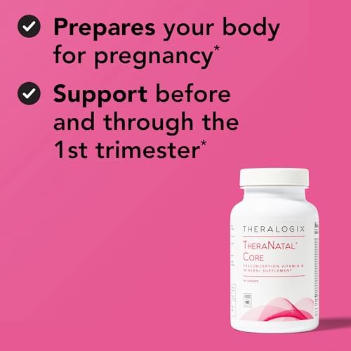 Suplemento vitamínico Theralogix TheraNatal Core para preconcepción - Suministro de 90 días - Vitaminas prenatales y suplemento de fertilidad para - imagen 4