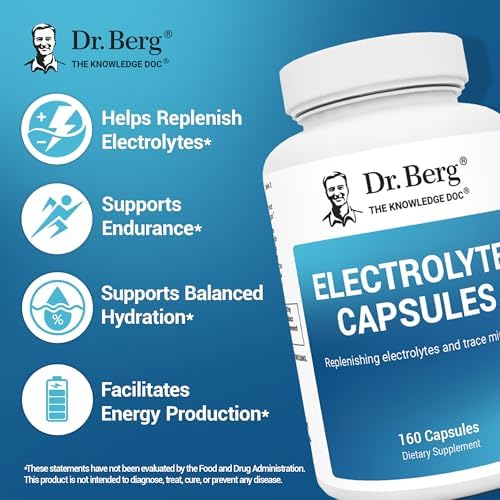 Cápsulas de Electrolitos Dr. Berg - Suplemento para Energía, Resistencia e Hidratación - Sin Azúcar, Sin Maltodextrina, Amigable con Keto - 160 Caps - imagen 2