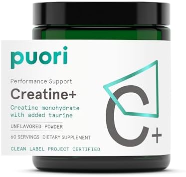 Puori Creatina Monohidratada en Polvo con Taurina - Suplemento Pre-Entreno Sin Sabor para Hombres y Mujeres - Aumenta Masa Muscular y Rendimiento - - imagen 1