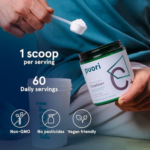 Puori Creatina Monohidratada en Polvo con Taurina - Suplemento Pre-Entreno Sin Sabor para Hombres y Mujeres - Aumenta Masa Muscular y Rendimiento - - imagen 8