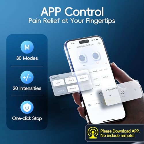 Máquina TENS Inalámbrica Comfytemp para Alivio del Dolor, Estimulador Muscular FSA Elegible con 2 Juegos, 30 Modos, Dispositivo TENS Recargable con - imagen 2