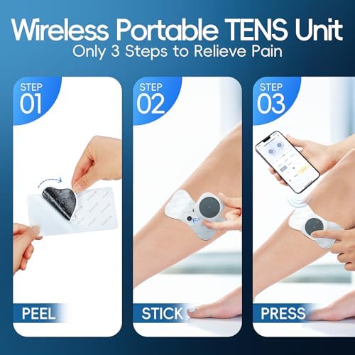 Máquina TENS Inalámbrica Comfytemp para Alivio del Dolor, Estimulador Muscular FSA Elegible con 2 Juegos, 30 Modos, Dispositivo TENS Recargable con - imagen 5