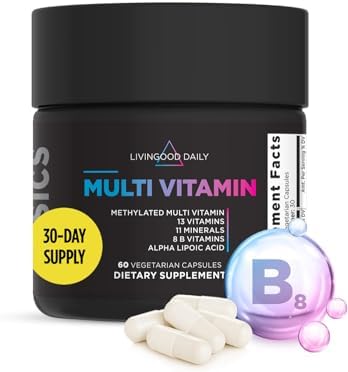 Multivitamínico Metilado Livingood Daily para Hombres y Mujeres, Suplemento con Ácido Alfa Lipoico, Vitaminas B, Hierro, Zinc y Selenio, 60 Cápsulas - imagen 1