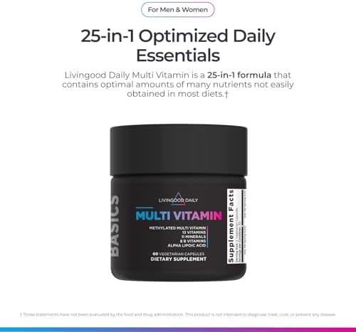 Multivitamínico Metilado Livingood Daily para Hombres y Mujeres, Suplemento con Ácido Alfa Lipoico, Vitaminas B, Hierro, Zinc y Selenio, 60 Cápsulas - imagen 3