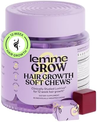 Lemme Grow Suplemento para el Crecimiento del Cabello en Gominolas con Vitaminas para Hombres y Mujeres, Biotina y Lustriva, Sabor Berry, 30 Días - imagen 1