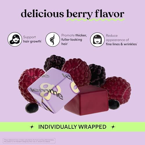 Lemme Grow Suplemento para el Crecimiento del Cabello en Gominolas con Vitaminas para Hombres y Mujeres, Biotina y Lustriva, Sabor Berry, 30 Días - imagen 8