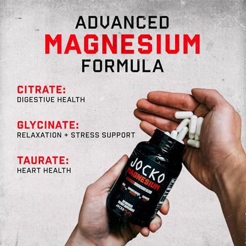 Suplemento de Complejo de Magnesio Jocko Fuel - Cápsulas de Glicinato, Citrato y Taurato de Magnesio para Recuperación Muscular, Relajación, Soporte - imagen 6