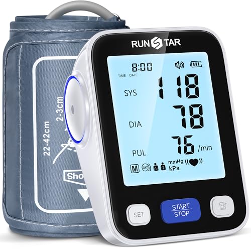 Monitor de Presión Arterial de Brazo RunStar con Manguito de Rango Amplio (8.6'' -16.5'') para Uso en Casa, Elegible para FSA&HSA, Máquina Digital - imagen 1