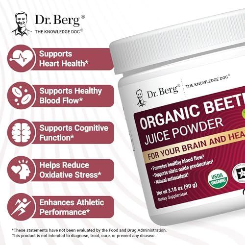Polvo de Remolacha Orgánica Cruda Dr. Berg de Remolachas Cultivadas – Certificado Orgánico USDA para Apoyar Niveles de Óxido Nítrico, Energía, Flujo - imagen 7