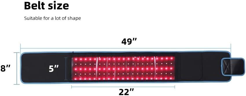 Cinturón de Terapia de Luz Roja e Infrarroja para Alivio Muscular en Cuerpo, Espalda, Hombros y Rodillas, LED 660nm 850nm, Grande y Con Control - imagen 8