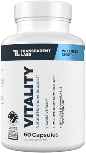 Transparent Labs Vitality Aumentador de Testosterona - Suplemento para Hombres con Ashwagandha KSM-66, Extracto de Shilajit PrimaVie y DIM - 60 - imagen 1