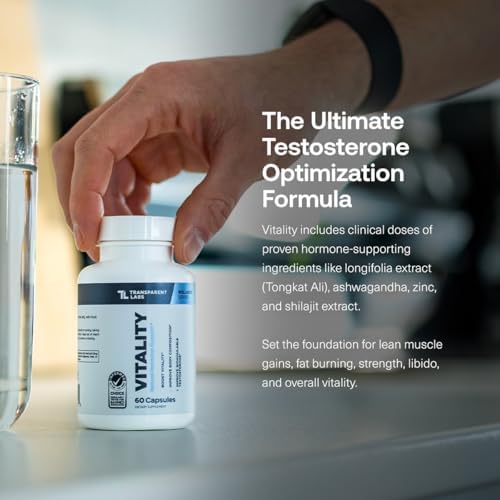 Transparent Labs Vitality Aumentador de Testosterona - Suplemento para Hombres con Ashwagandha KSM-66, Extracto de Shilajit PrimaVie y DIM - 60 - imagen 2