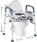 Asiento Elevado para Inodoro Zaxbo para Personas Mayores, Ajustable en Ancho y Altura, con Asas, Soporta hasta 400 lbs, [Gris] - imagen 1
